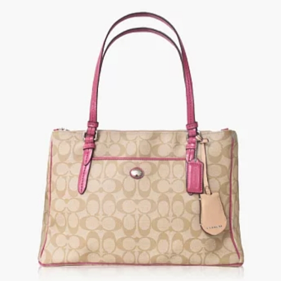 Coach Handbags - Coach Peyton Signature double zip carryall tote bag